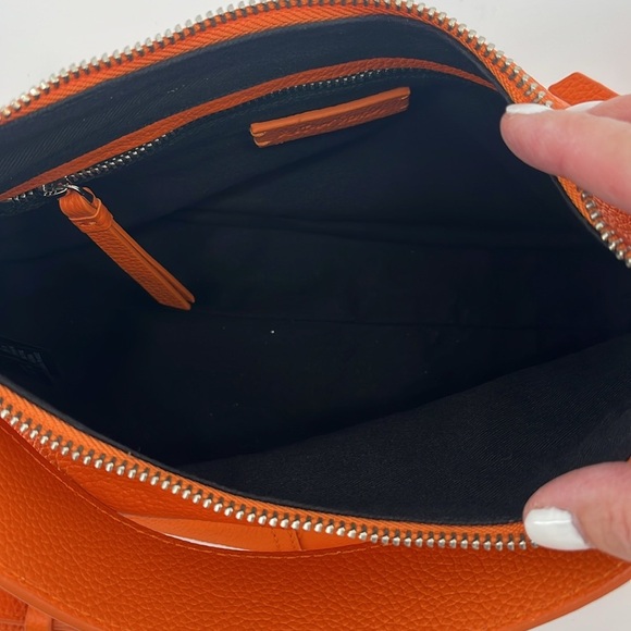 NEW & Other Stories Soft Leather Crossbody Shoulder Bag Orange - Picture 9 of 11